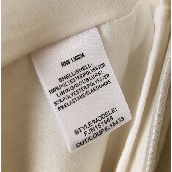 Halston Heritage Knot Drape V-Neck Mini Dress In White Gold Size: Small NWT - Picture 8 of 9